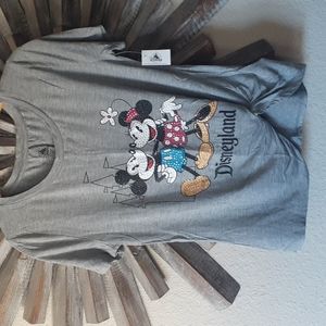 Disneyland Mickey and Minnie Sparkly Gem Women's Top